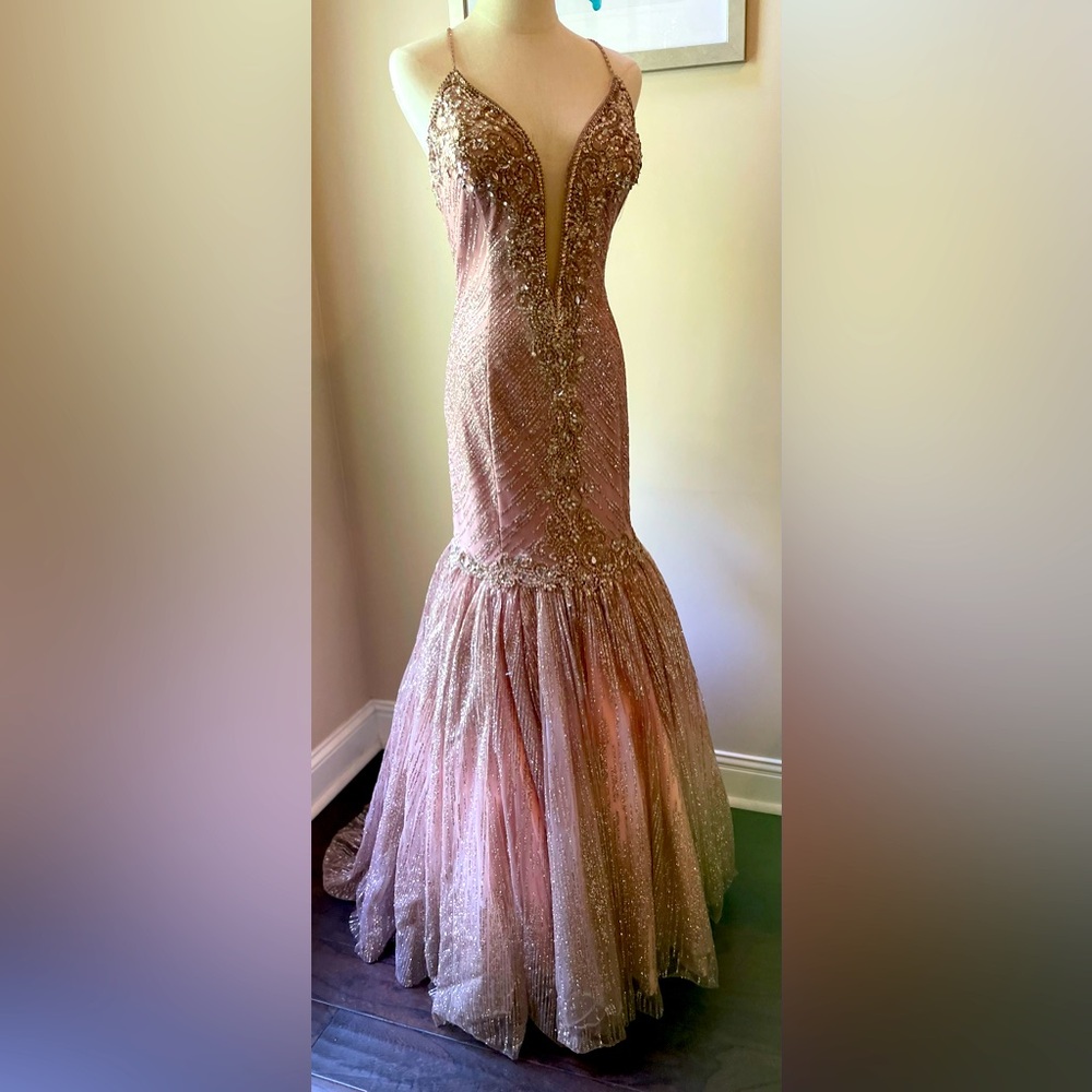 113 Elegant Pink Evening Gown